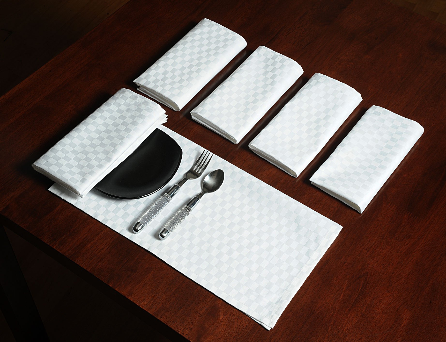 Swayam 100% Cotton Dinner Napkins 6pc White 16 X 16, Friendly Cotton Fabric, Machine Washable for Dinner, Can be use at Home, Café, Restaurant & Banquet