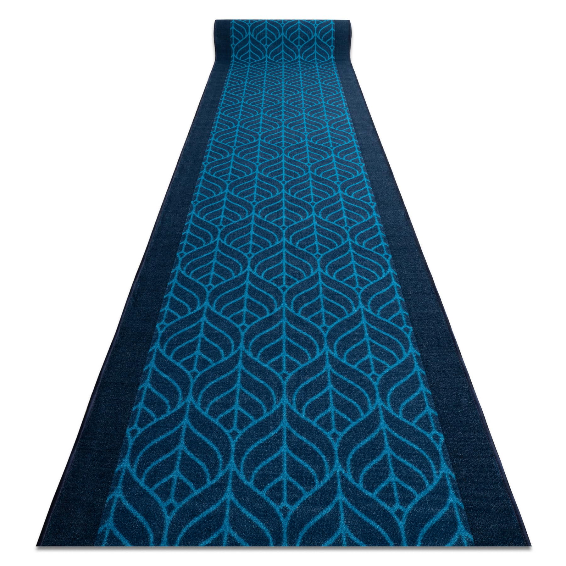 rugsx Alfombra de Pasillo Plumas de Pavo Real - Antideslizante, Moderna y Duradera, Ideal para Cocina, Pasillo y salón, Azul Marino 100x420 cm