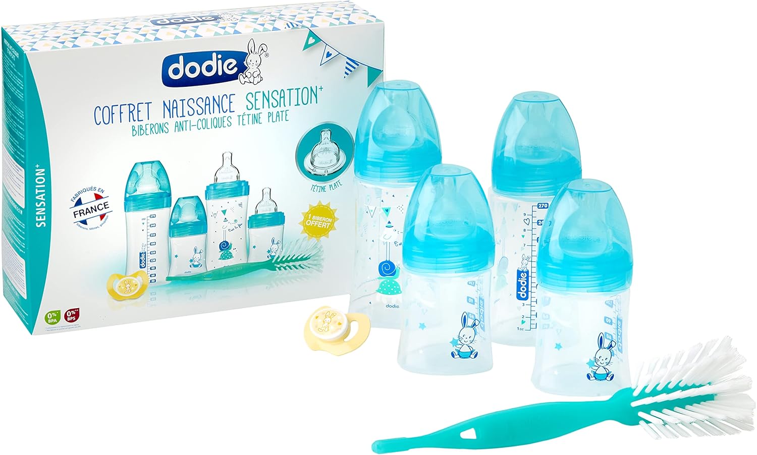Amazon Com Dodie Sensation Newborn Package 4a Bottles 2x150ml 2x270ml Brush 1a Physiological Dummy 0 2a Months Baby