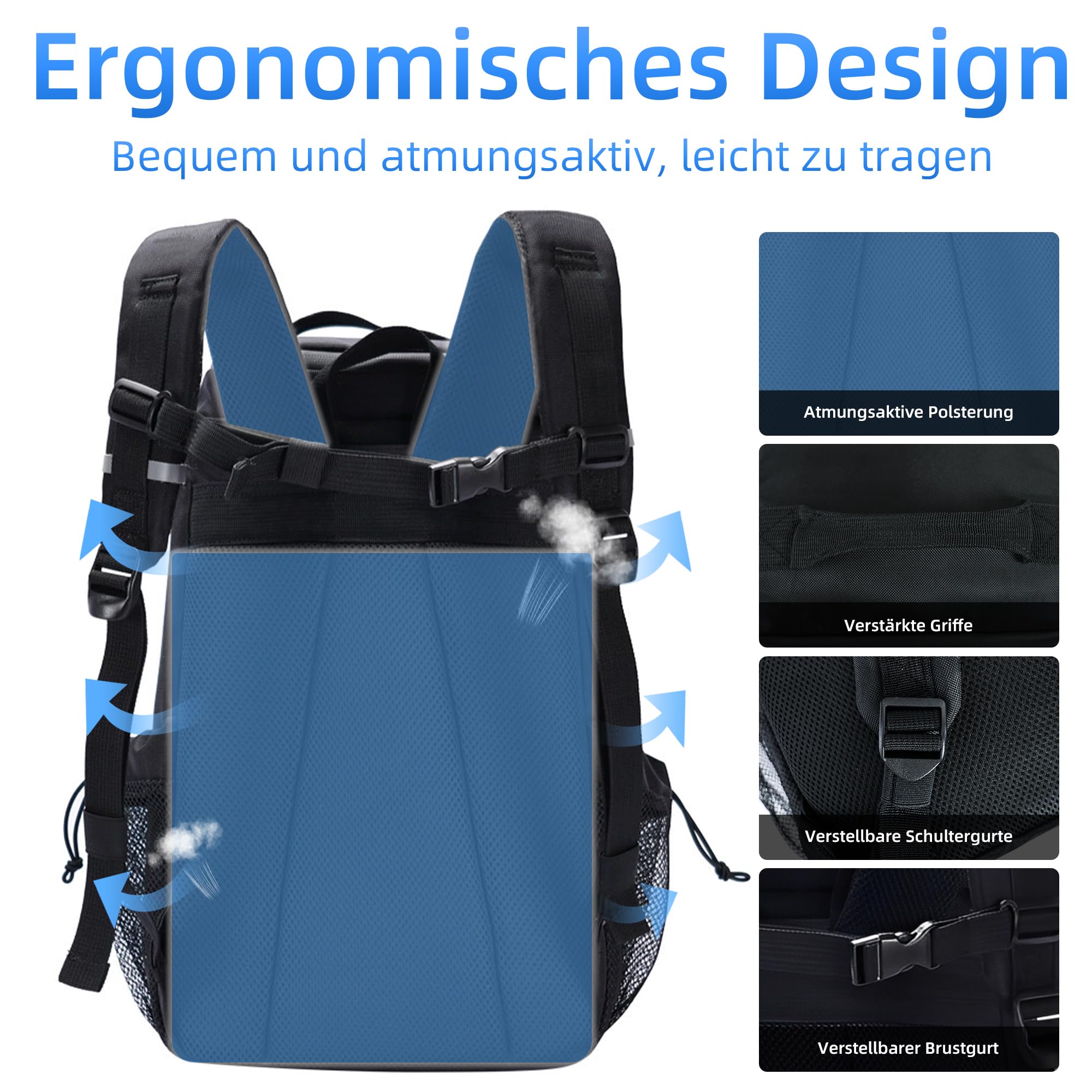 Camping Kühlrucksack,24L Kapazität Isolierter Picknickrucksack, Wasserdichter Rucksack-Kühler Auslaufsicher Tragbare Weiche Kühltasche für Strand, Reisen, Picknick