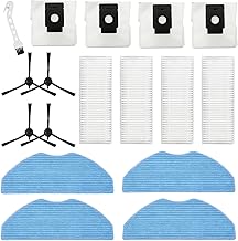 DianSung accessoires pour EZVIZ RE4 Plus / RE5 Plus robot aspirateur pièce de rechange, 4 Chiffon + 4 sac à poussière + 4 brosses latérales + 4 filtres