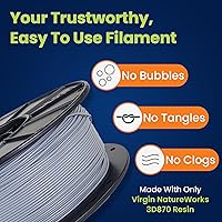 Vista 17 de 3D-Fuel 3D Filamento Pro PLA+ Negro Medianoche de Alta Temperatura y Resistente, 1.75mm, 1 kg +/- 0.02mm de Tolerancia, Fabricado en EE.UU., Fácil