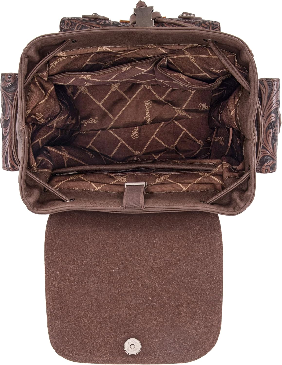 Montana West Wrangler Backpack Purse for Women Men Western Backpack Floral Tooled Travel Bags - Image 4