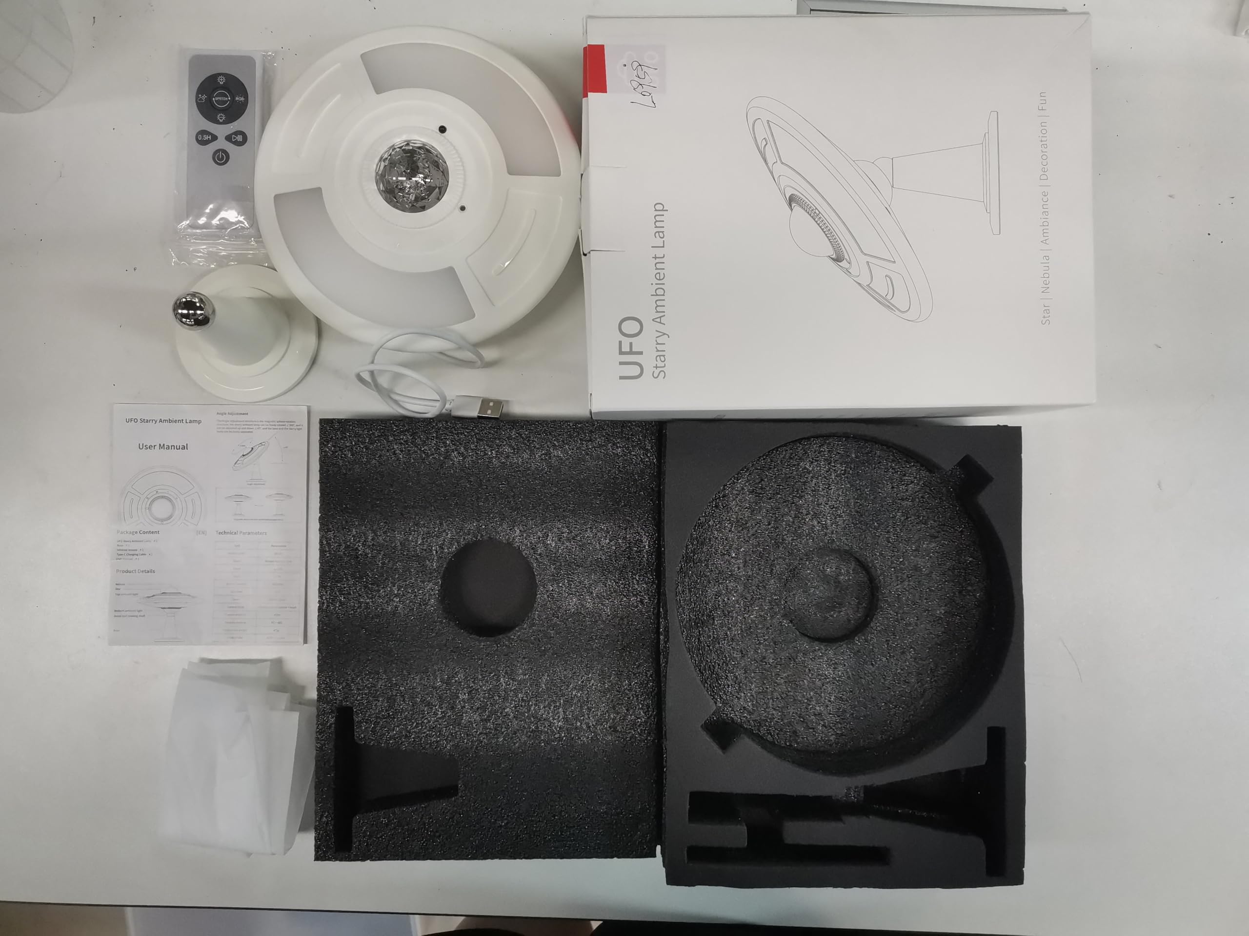 FTVOGUE de Luz de Estrella, Lámpara de Proyección de Nebulosa LED RGB con Control Remoto y Táctil, ángulo Magnético de 360 ​​grados, Temporizador de Batería de 3600 MAh, Brillo Ajustable para