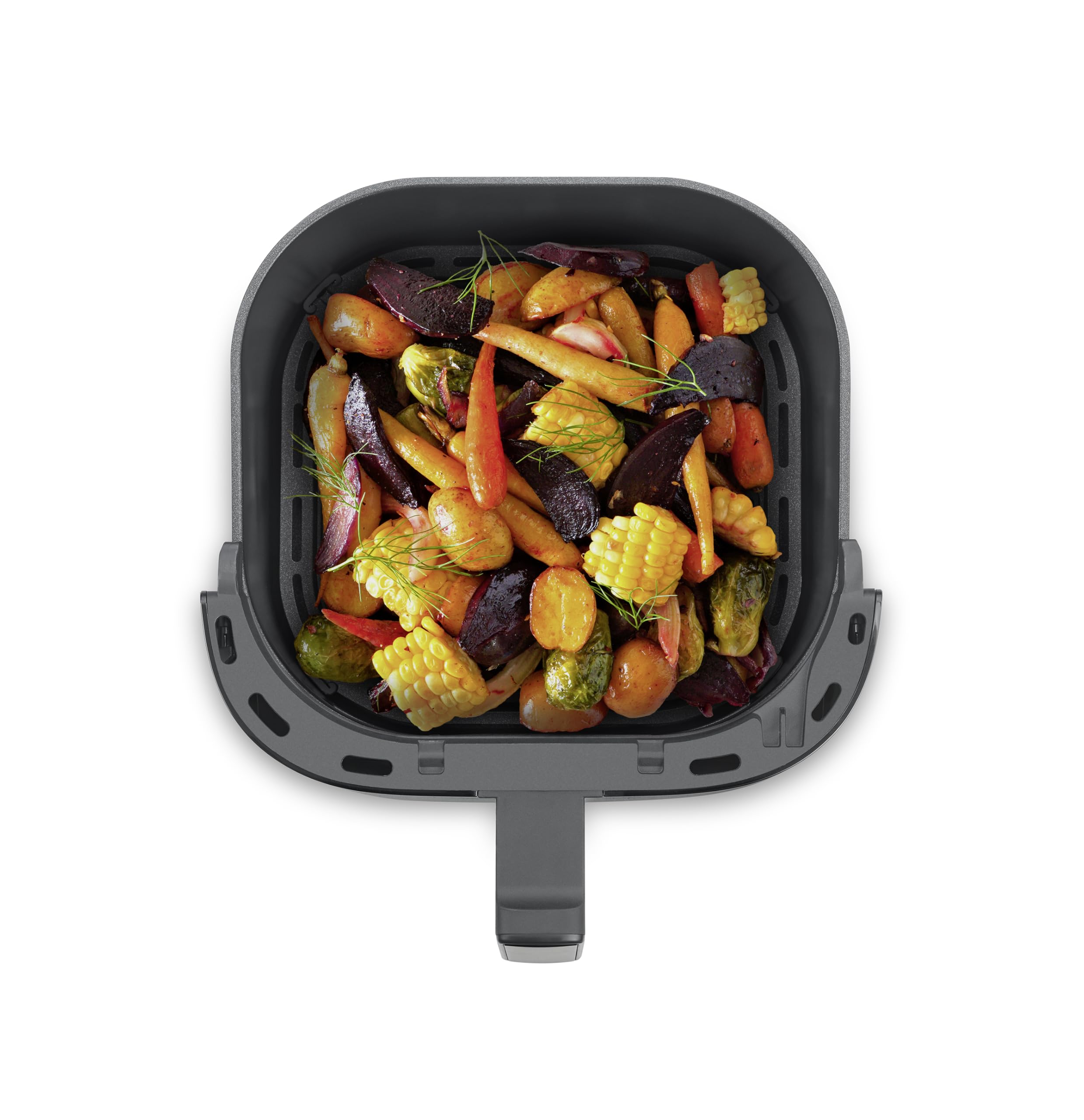 CASO Design Freidora de aire sin aceite AirFry 6.0 con doble compartimento de 6 L, 8 programas, SHAKE-Reminder, Temperatura y Tiempo Regulables, pantalla LED, lavavajillas, 1700W