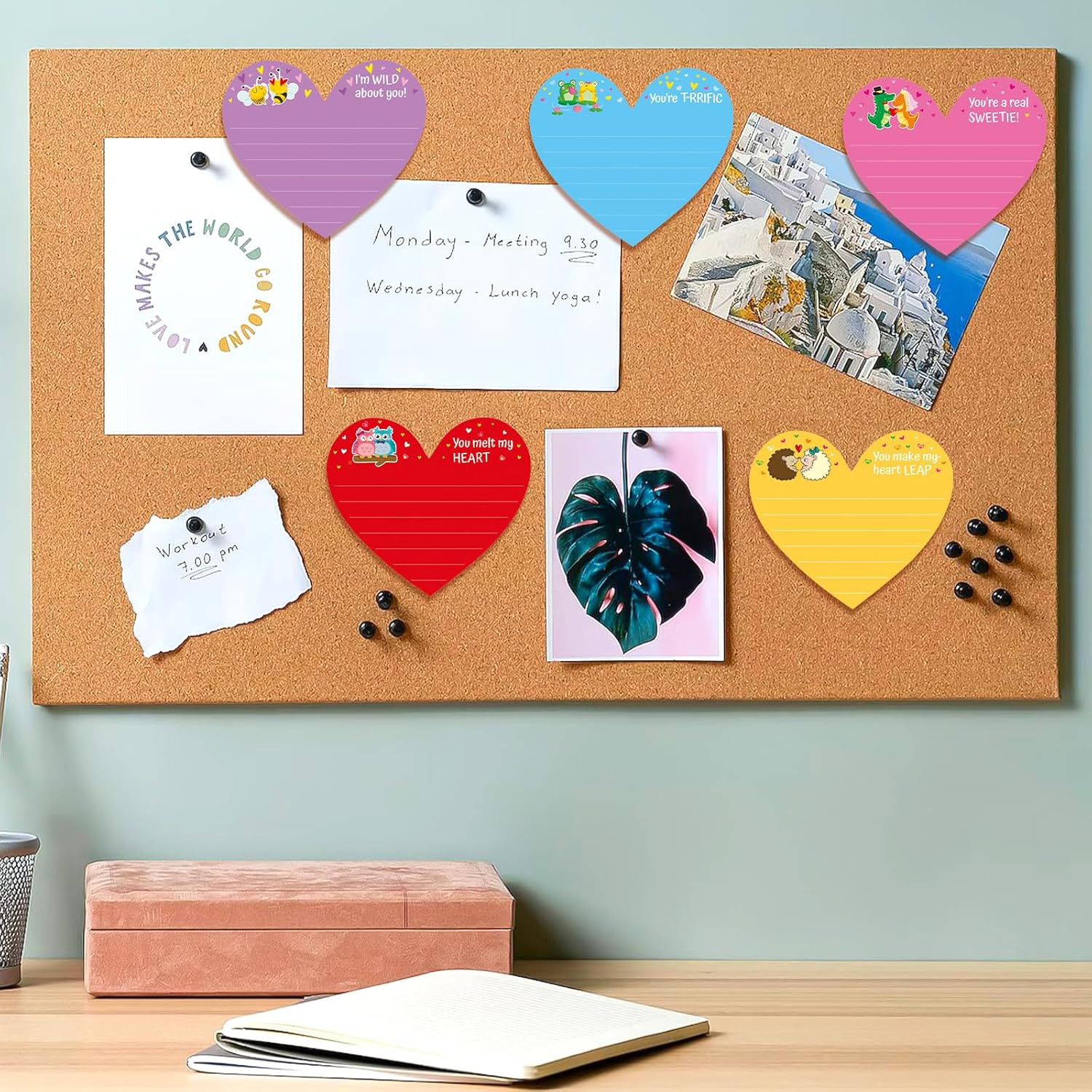 25 Sets 500 Sheets Valentines Day Sticky Notes - Heart Shape Sticky Note Pads for Valentine Party Favors School Office Home Supply - Image 6