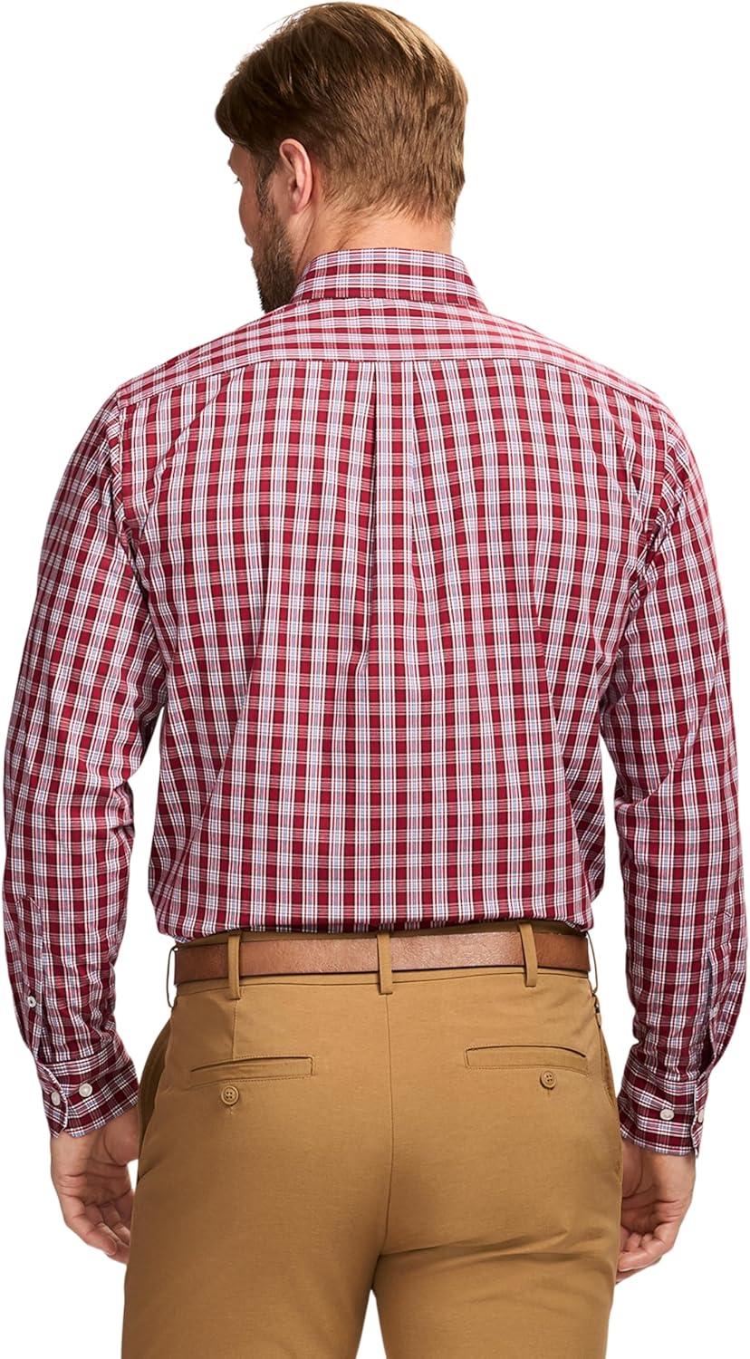 Izod Mens Performance Comfort Long Sleeve Plaid Button Down - Image 2