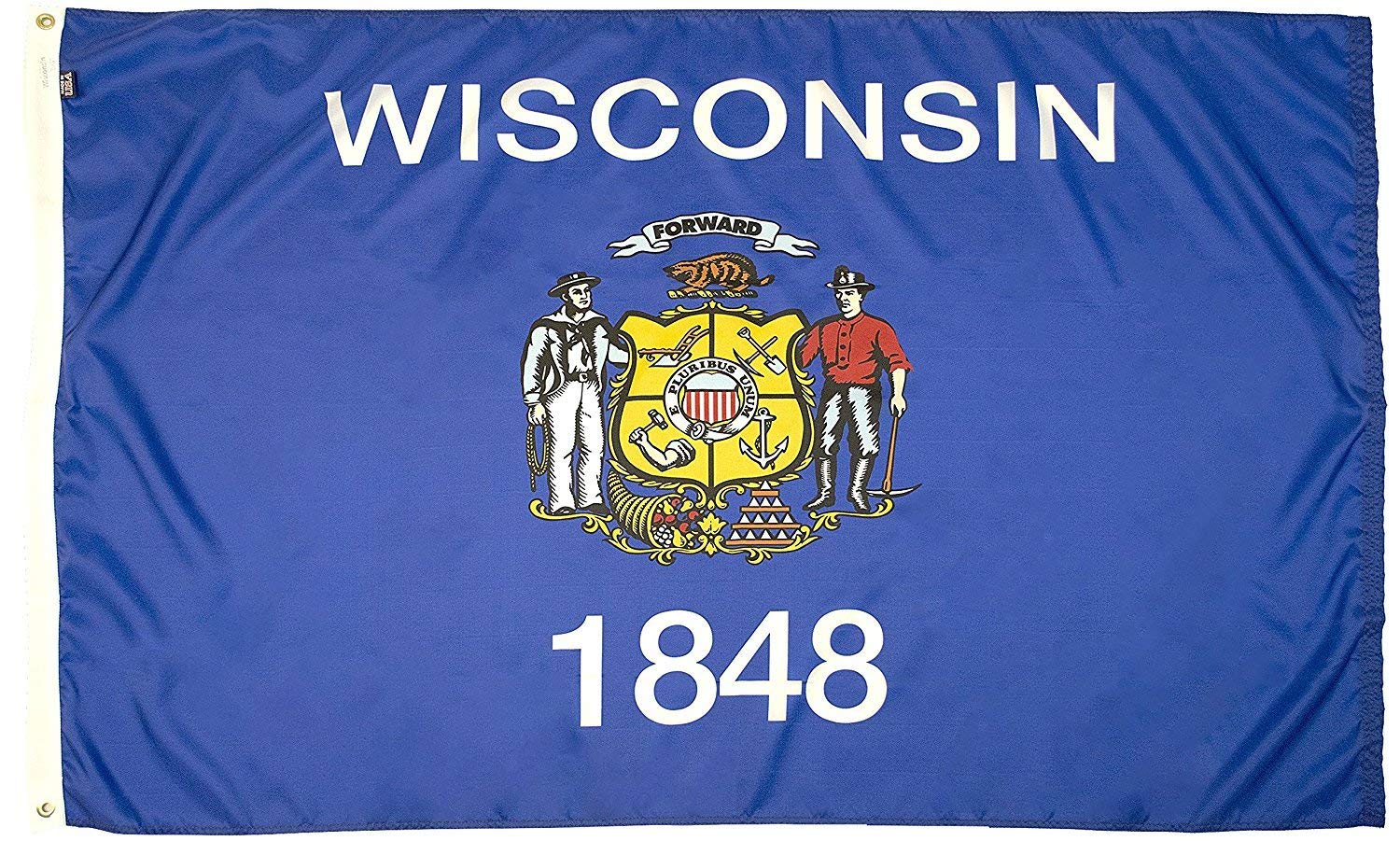 FlagSourceWisconsin Nylon State Flag - Proudly Made in USA (3x5')