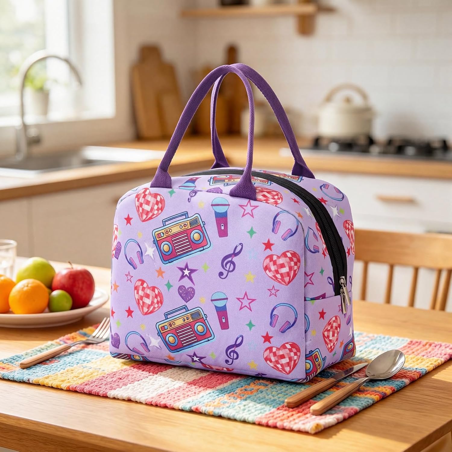 Dansydaisy K-Pop Insulated Lunch Bag Box for School Leakproof Cooler
