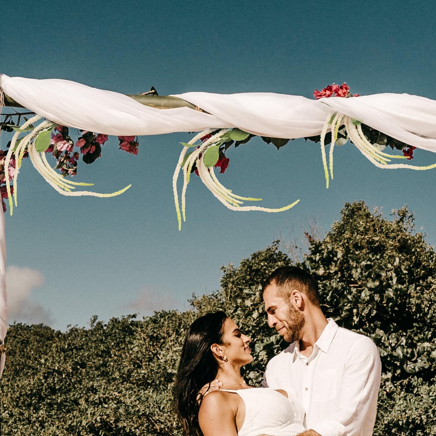 EXCEART Faux Amaranthus Hanging Plant 53.14In Silk Artificial Flowers for Wedding Party Ceiling Home Wall Decor - Image 8