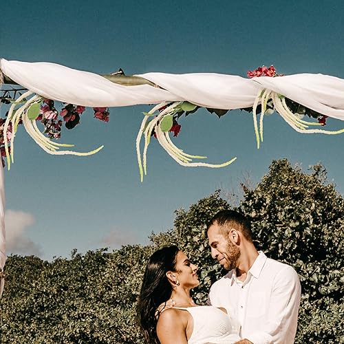 Miniatura 8 de EXCEART Flores artificiales de amaranto, flores falsas de glicina blanca para colgar, guirnalda de Navidad, decoración de boda, arreglo floral,