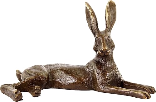 Miniatura 2 de Kunst & Ambiente - Liebre en reposo - Figura de animal de bronce numerado - Milo firmado - Altura 5.5 in - Ancho 8.7 in - Escultura limitada de