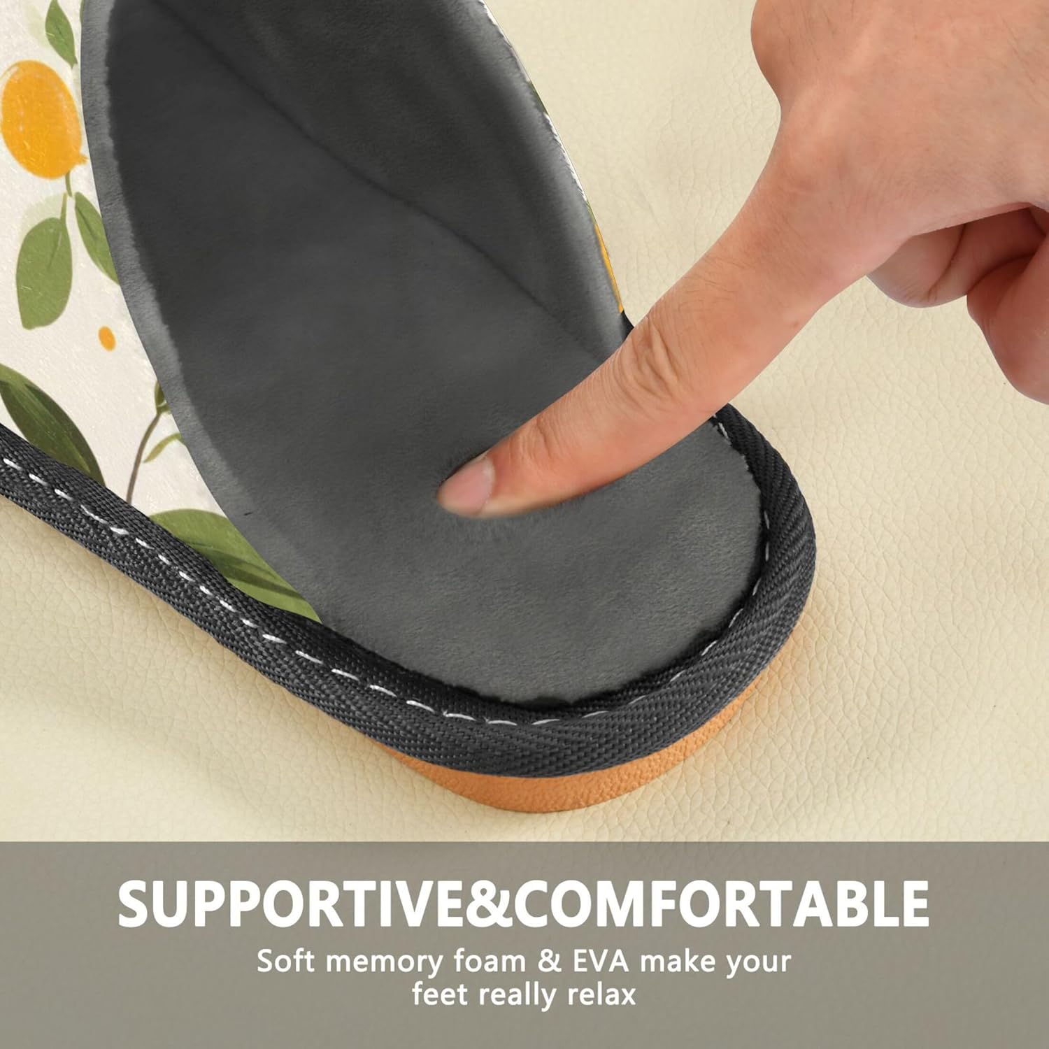 Orange Fruit House Slippers – Cozy Fuzzy Slippers for Guests, Washable & Disposable, Perfect for Shoeless Home, Spa & Hotel Use A111853