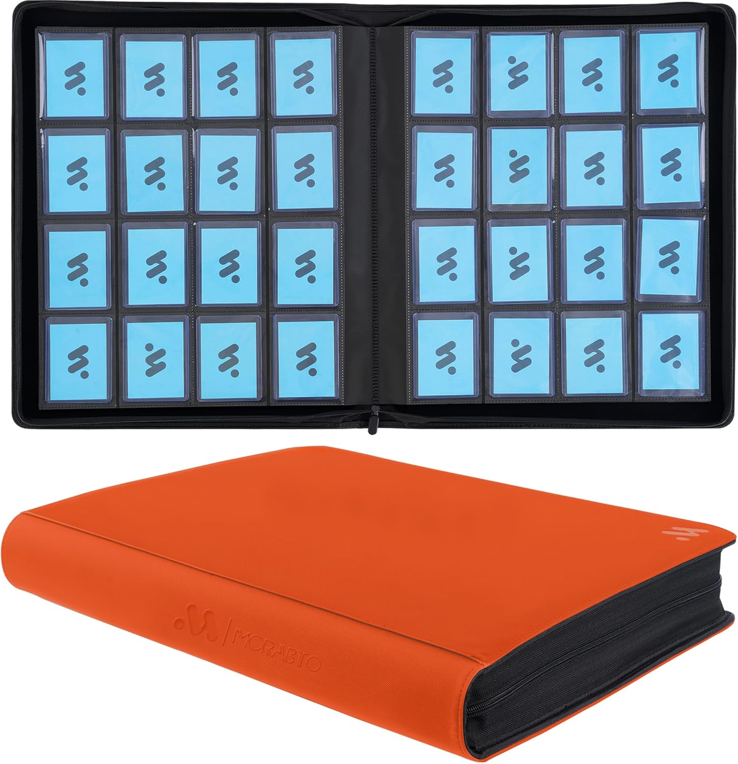 16 Pocket Top loader Binder, Holds 640 Top Loaders,Top Loader Binders for 3" x 4" Rigid Cards,Top loader Card Binder for Hard Plastic Top Loaders