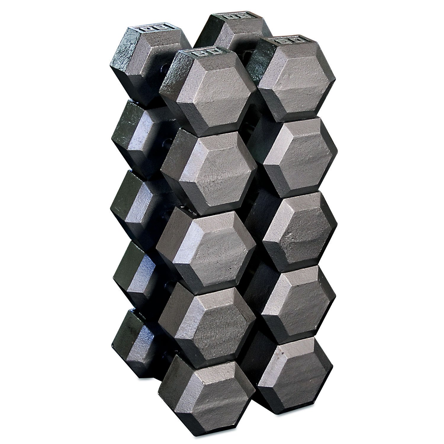 Body-Solid Cast Iron Hexagon Dumbbell, Hand Weights For Men and Women, Weight Dumbbells for Strength Training, Body Building Home Gym Training Gear