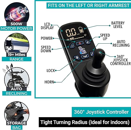 Miniatura 4 de Silla de ruedas eléctrica plegable de largo alcance 2021, silla de ruedas eléctrica, aprobada por aerolínea, resistente, motorizada por movilidad