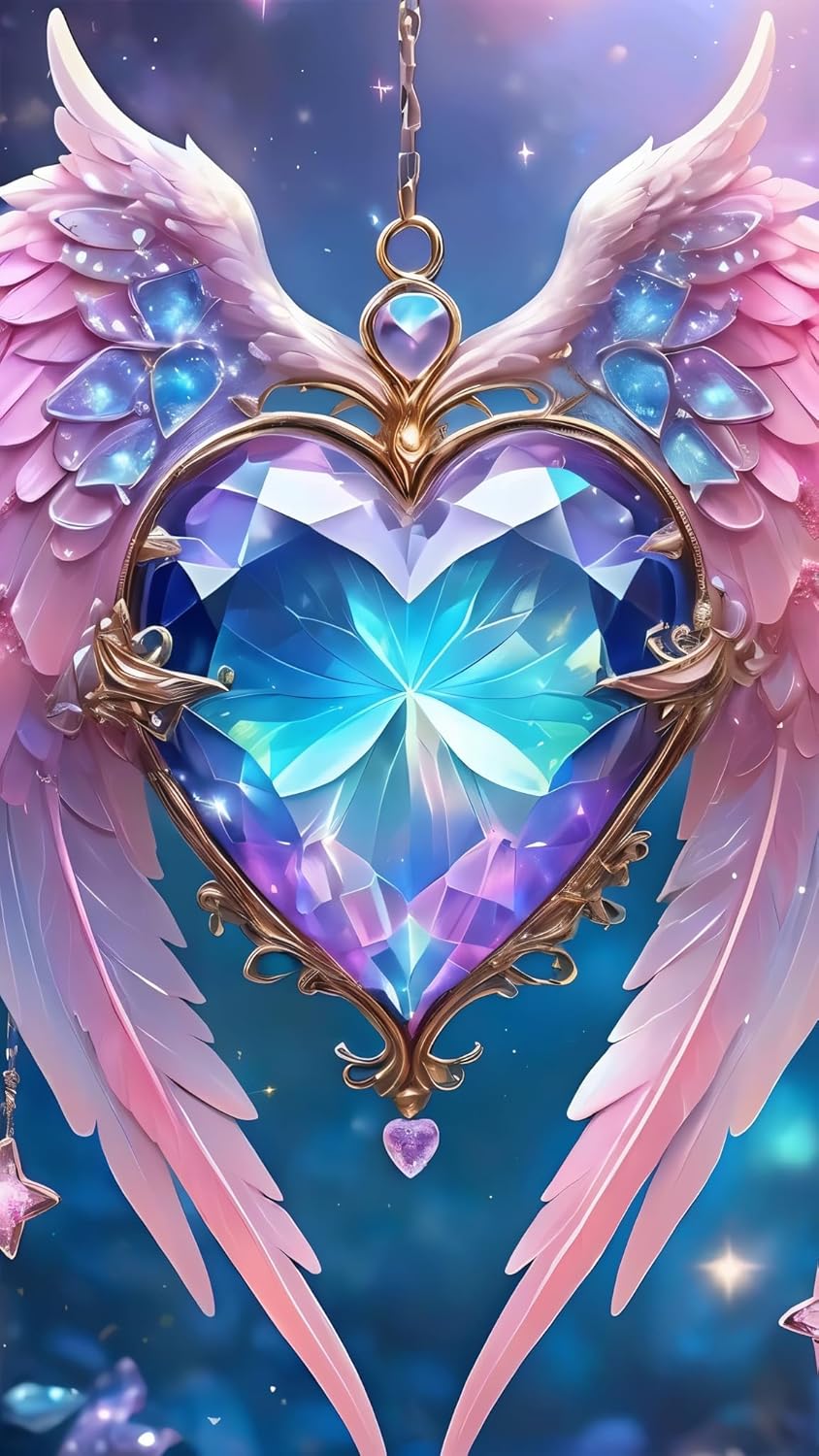 ARTGOTO Extra Large Diamond Art Painting Kits for Adults,23.6x41.3 inches/60x105 cm Love Angel Wings A DIY Full Round Drill Diamond Dots,Extra Large Size for Home Wall Decor Gifts