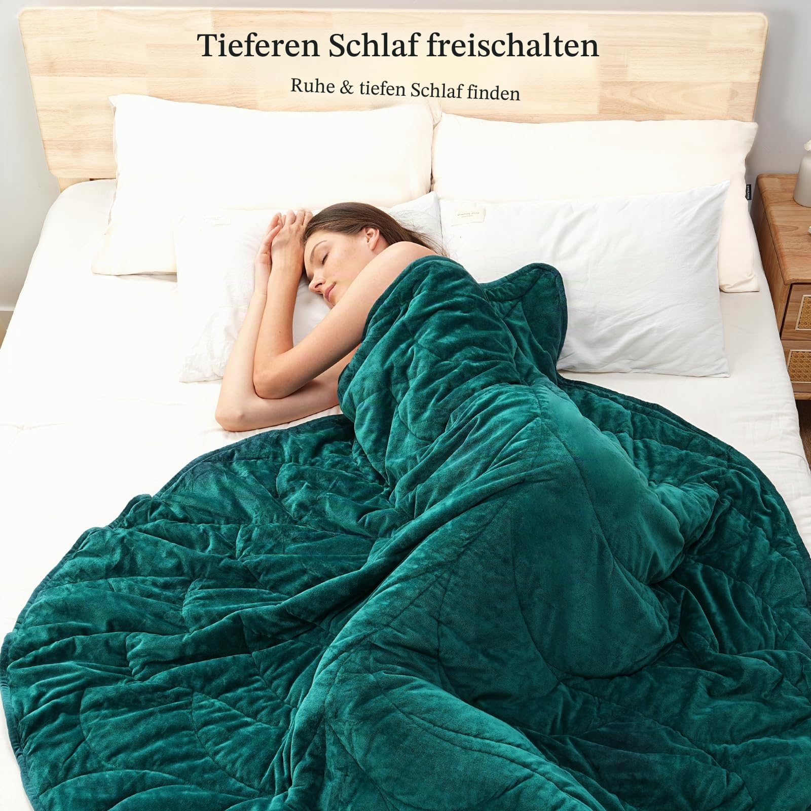 Kaisa Gewichtete Decke 4,5 kg 152,4 x 198,1 cm Queen-Size mit Glasperlen maschinenwaschbar Grün