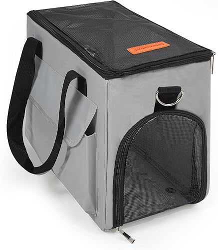 Vista 27 de Transportador de gatos y perros para mascotas de hasta 15 libras, aprobado por aerolíneas, plegable, para gatos y perros, transportador de gatos