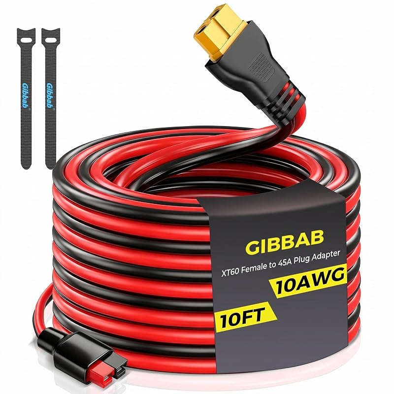 Cabo Adaptador XT60 Fêmea para Plug Anderson 45A, 10AWG, 3,05 m, Gibbab