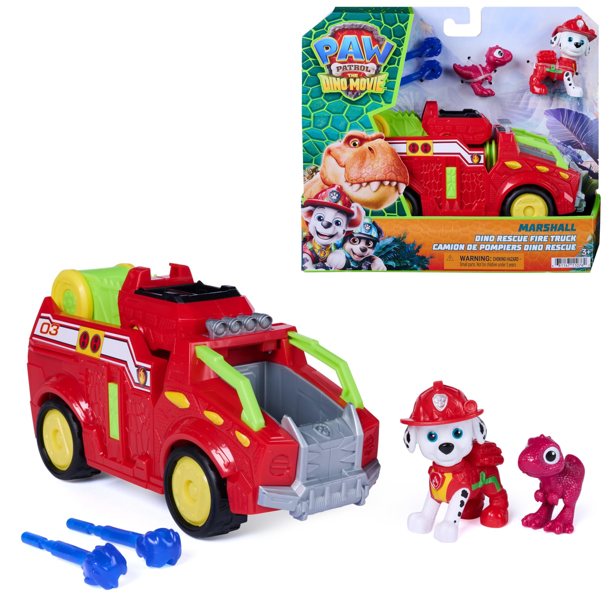 Paw Patrol The Dino Movie Marshall Dino Rescue Fire Truck Playset