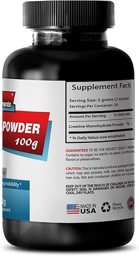 Miniatura 4 de Mejor Creatina en Polvo - Creatina en Polvo 100mg - Creatina en Polvo para aumentar el rendimiento y la masa muscular (1 botella)