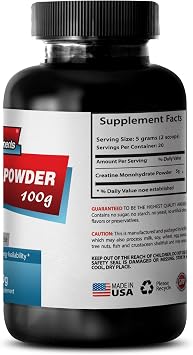Organic Creatine Monohydrate - Creatine Powder 100mg - Performance and Stamina Booster Premium Creatine Powder, creatine pre workout for men, creatine monohydrate for women (2 Bot, 100 grams each)