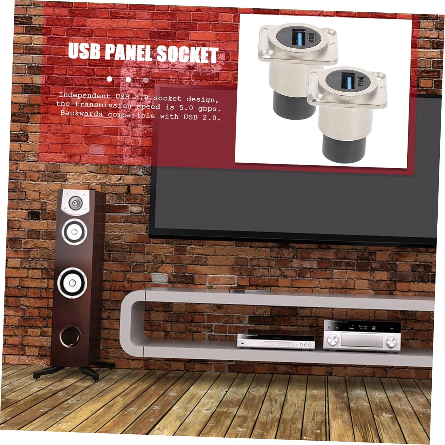 MERRYHAPY 10pcs USB Flush Mount Coupler USB Outlet Plug Female to Female Extension