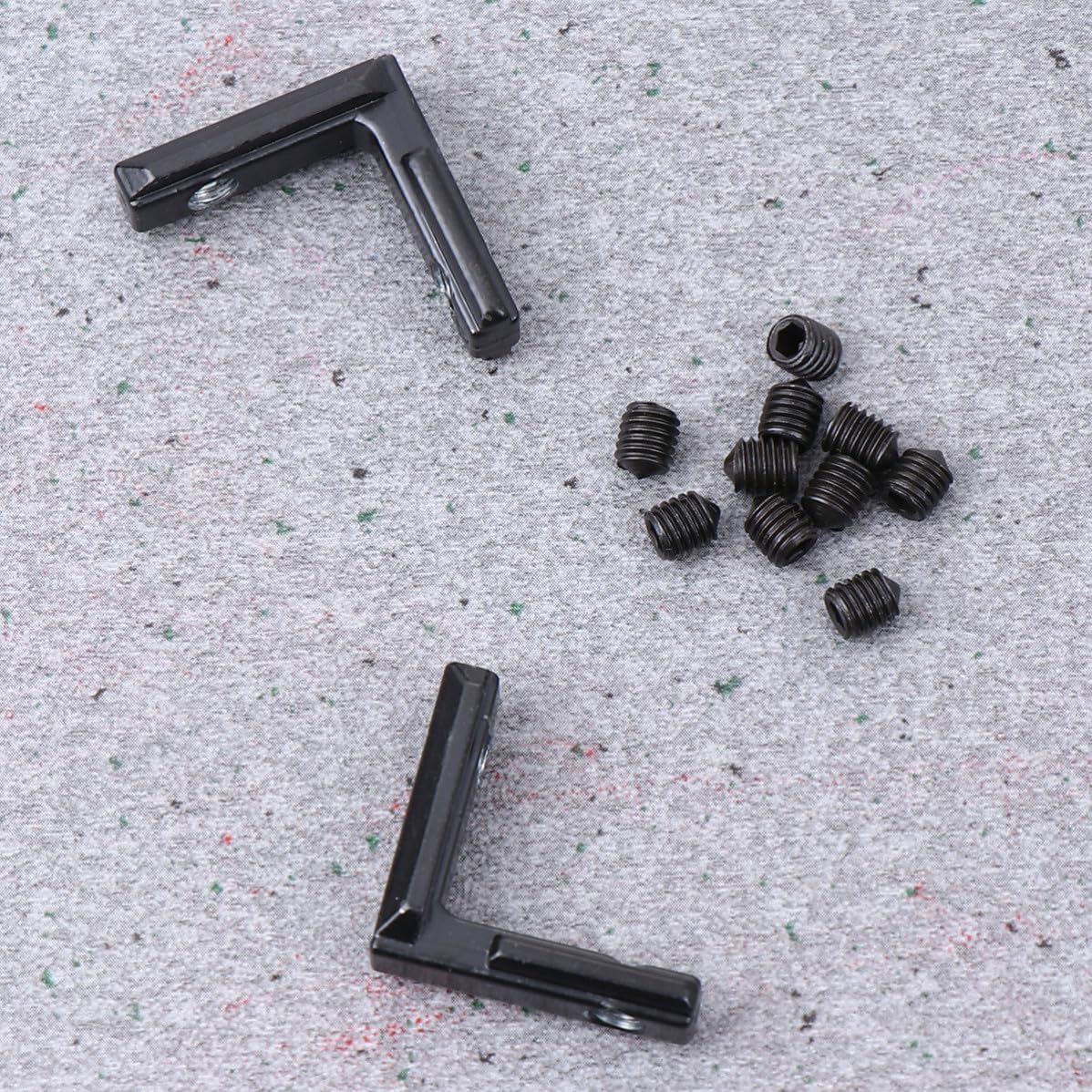 20pcs Black L-Shape T Slot Connector with 40pcs Screw Bolts