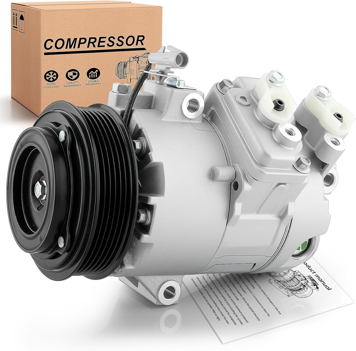 Air Conditioner A/C Compressor Kit fit for Suzuki Grand Vitara 2.4L (2009-2013), for Kizashi 2.4L (2010-2013), Replace Part NO. CO29069C, 9520076KA1