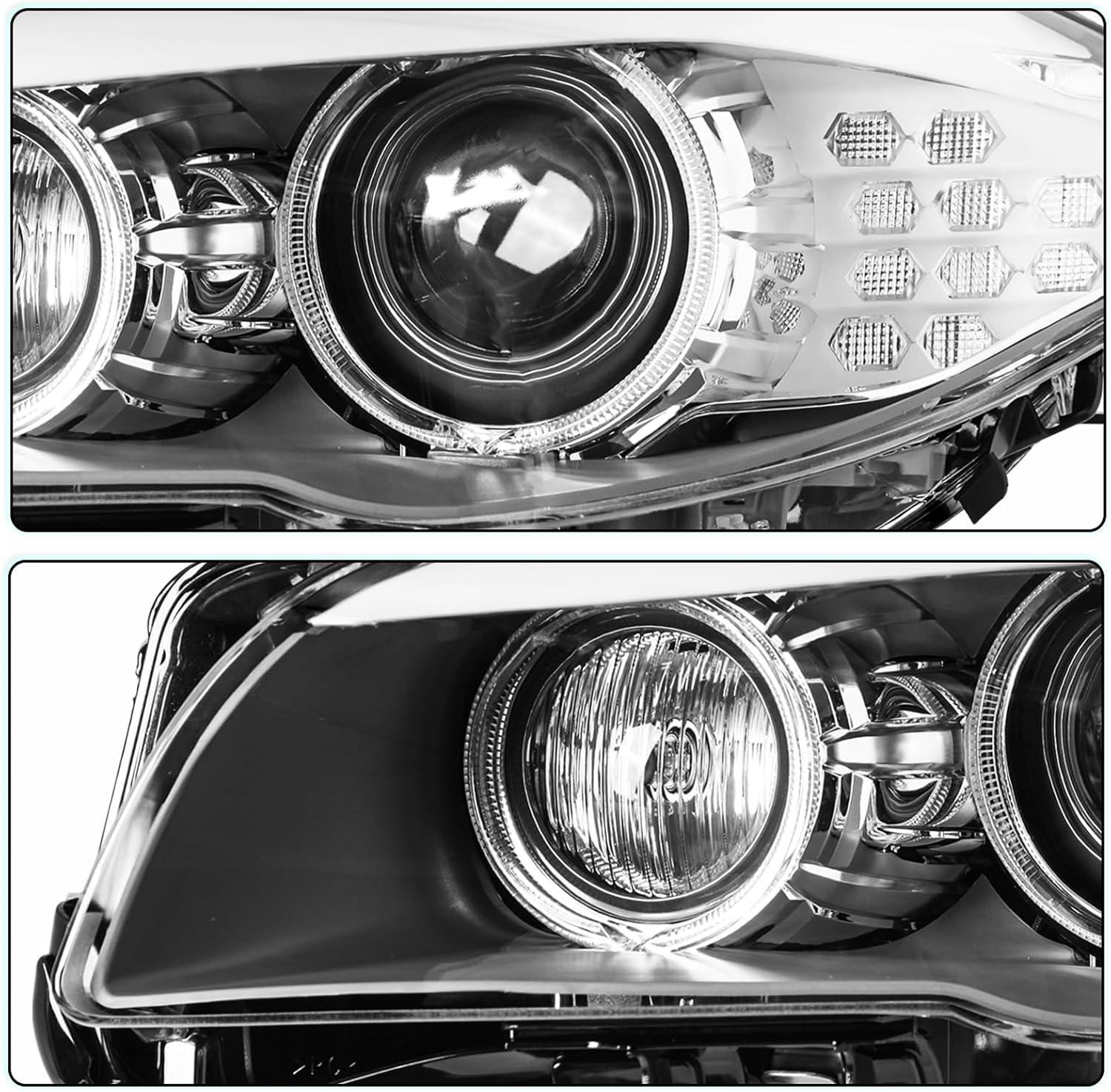 TUSDAR HID/Xenon Adaptive AFS Headlight Assembly Compatible with 2011 2012 2013 BMW 5 Series F10 F18 550i 535i 528i M5, OE Style Projector Factory Headlamp Passenger and Driver Side