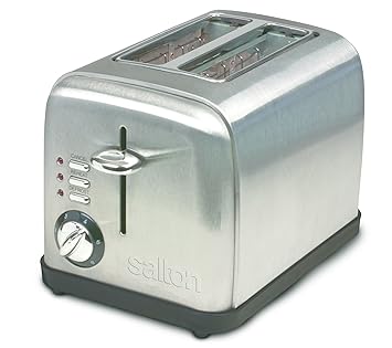 GlobalNiche Salton ET1403 2-Slice Electronic Toaster, Brushed Metal