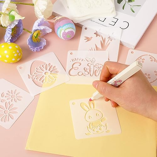 Miniatura 112 de AUGSHY Plantillas del Día de San Patricio, paquete de 56 plantillas temáticas de trébol para pintar en adornos de madera, rebanadas de madera