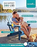 Vista 63 de SERWALL - Silla plegable Adirondack para patio, jardín, exterior, resistente a la intemperie, sillas para hoguera, color naranja