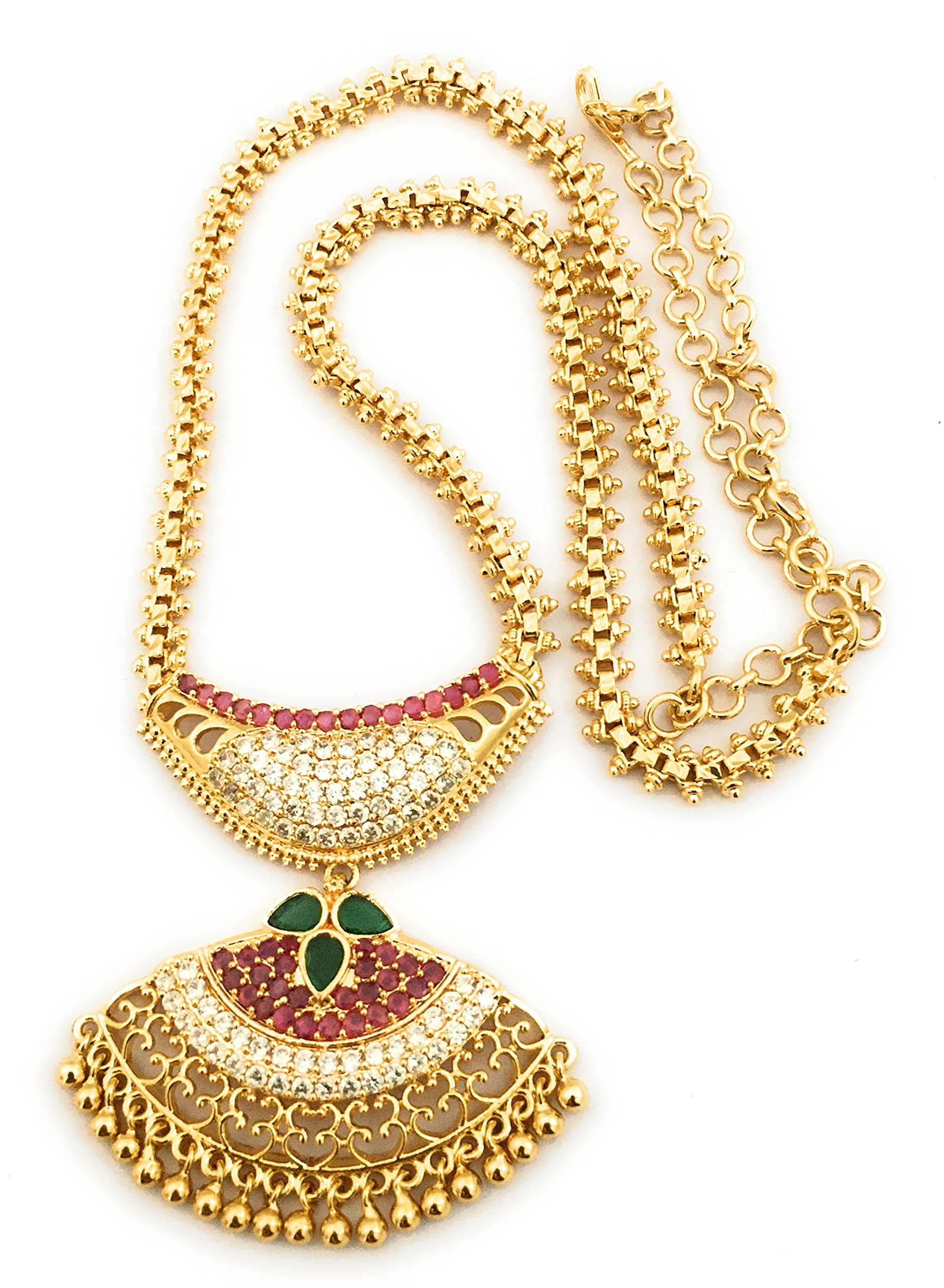 Sasitrends 1 Gram Micro Gold Plated Big Pendant Chain Necklace For Womens & Girls (B09CF1VS75) Amazon Price History, Amazon Price Tracker