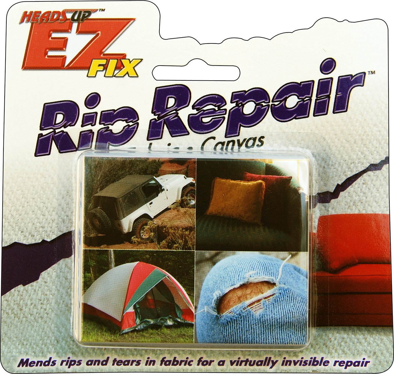 Heads Up Industries EZ Fix Rip Repair Fabric and Canvas Kit for small holes bur HU250