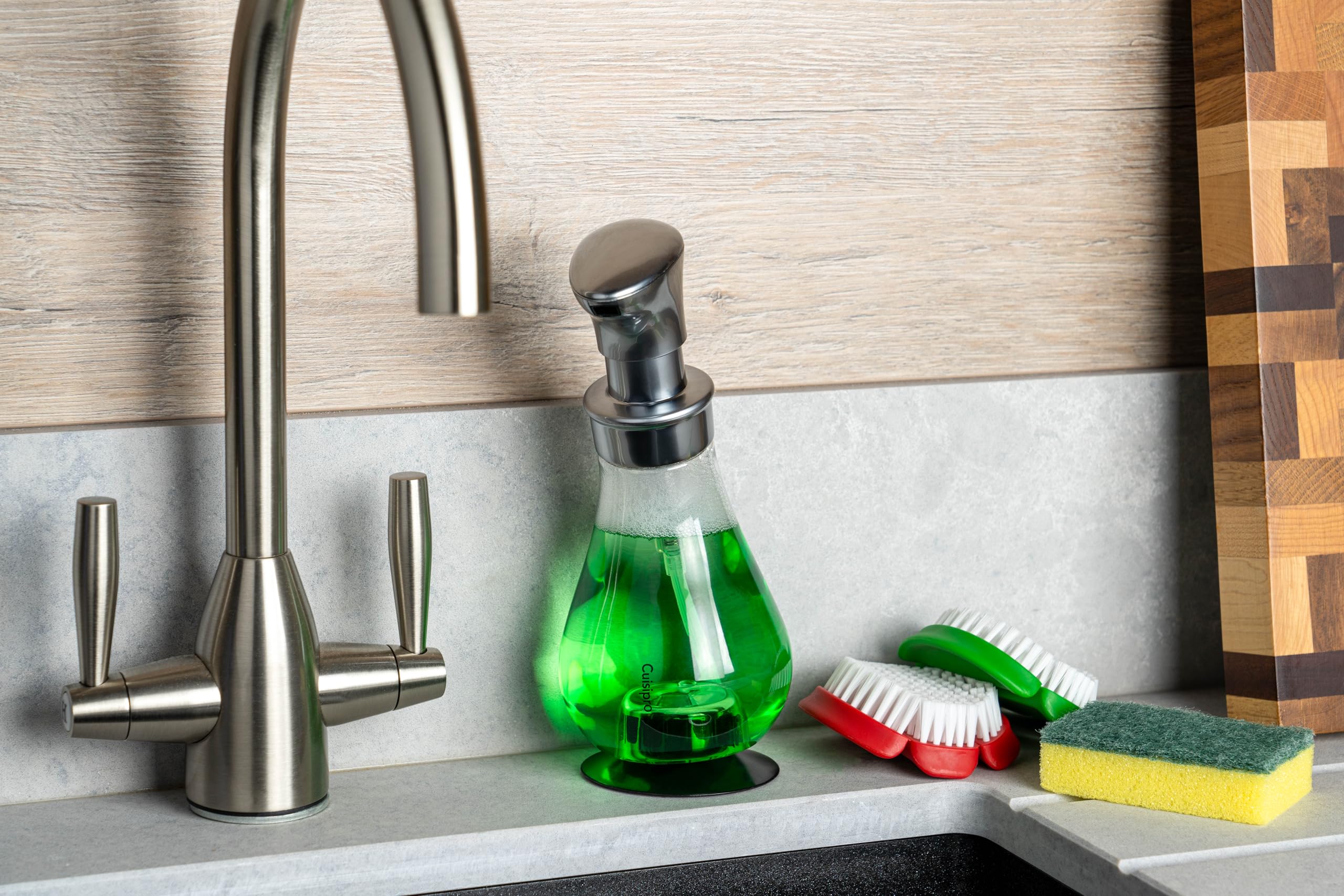 GIRLUFO Schuimzeepdispenser, afwasmiddeldispenser, 350 ml, beige met grote pompkop, navulbare schuimzeepdispenser voor de badkamer en de keukenwerkplek (gemakkelijk in te drukken GIRLUFO Schuimzeepdispenser, afwasmiddeldispenser, 350 ml, beige met grote pompkop, navulbare schuimzeepdispenser voor de badkamer en de keukenwerkplek (gemakkelijk in te drukken