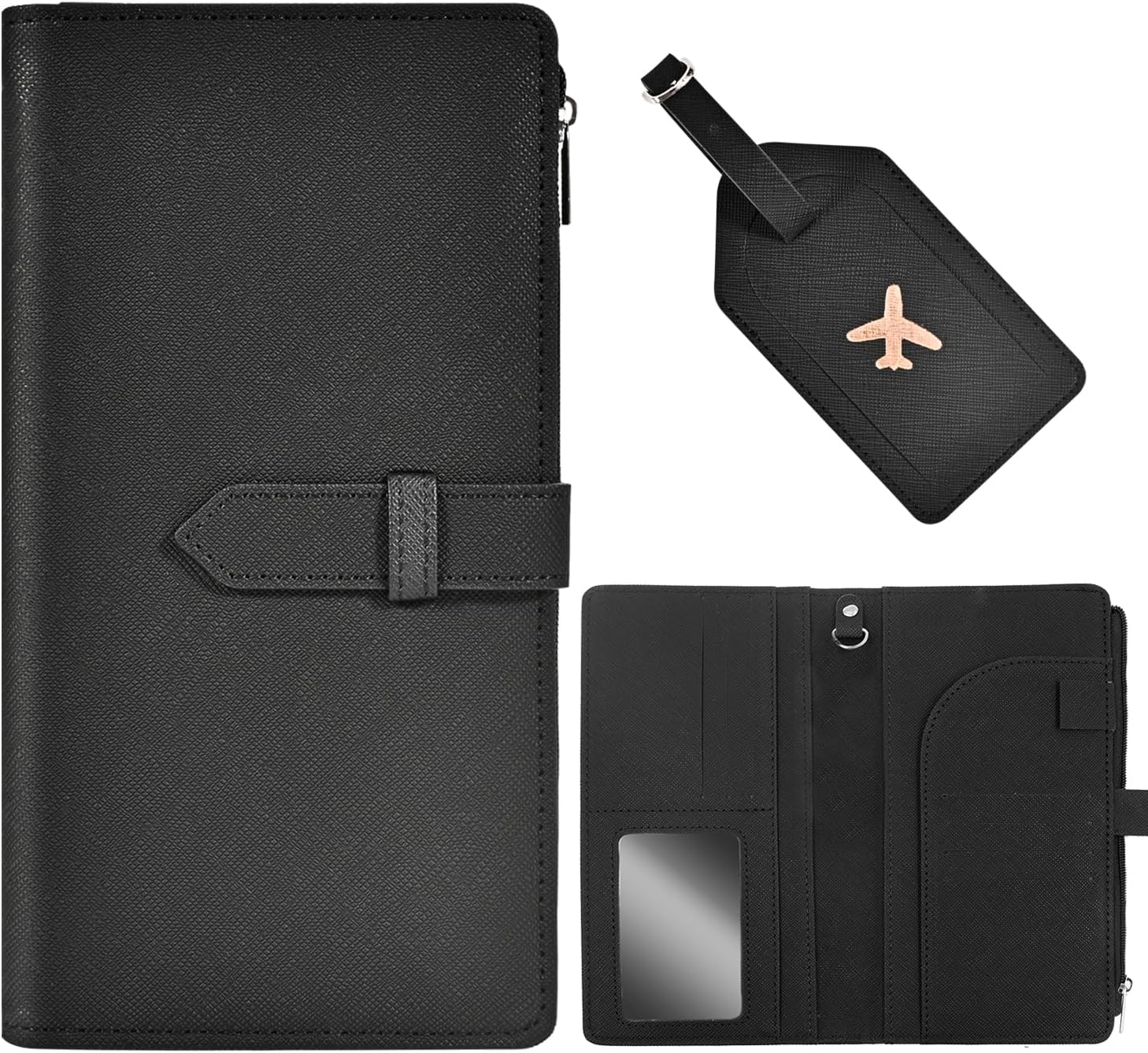 Deziliao Passport Wallet for Men and Women, Mulit-purpose RFID Blocking Passport Holder Travel Wallet, Passport and Vaccine Card Holder Combo, Travel Essentials Passport Cover Case(Black) Deziliao Passport Wallet for Men and Women, Mulit-purpose RFID Blocking Passport Holder Travel Wallet, Passport and Vaccine Card Holder Combo, Travel Essentials Passport Cover Case(Black)