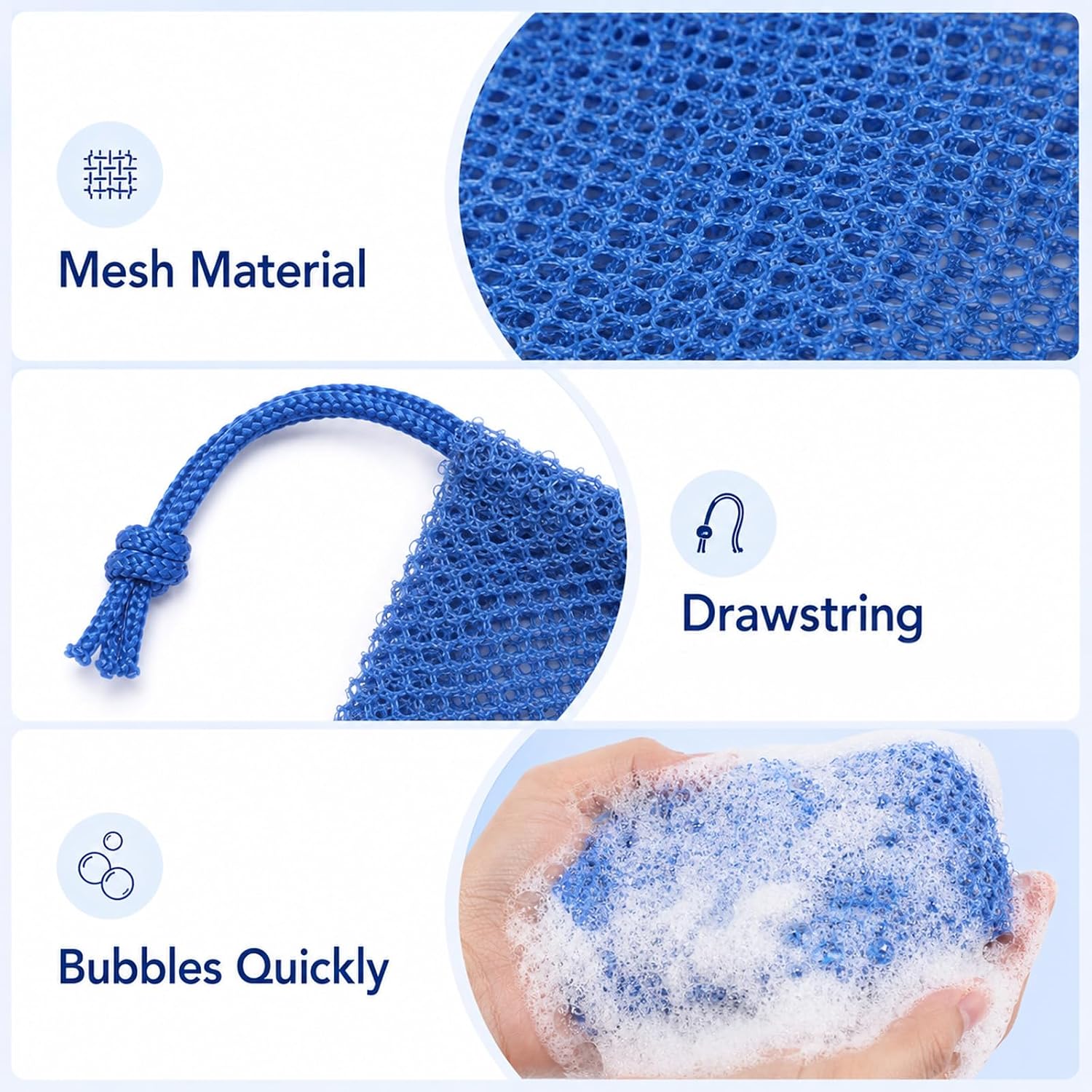 Mesh Soap Bags 7 Pack, Drawstring Travel Pouch for Bars