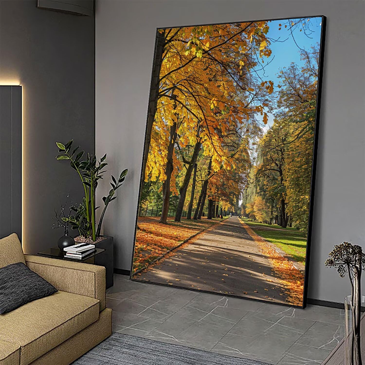 Obraz diamentowy duży 90 x 60 cm las diamentowy zestaw kompletny zestaw, DIY pełne wiertło drzewo mozaika kryształ górski malarstwo diamentowe, kryształowa sztuka malarstwo kreatywne koraliki dla