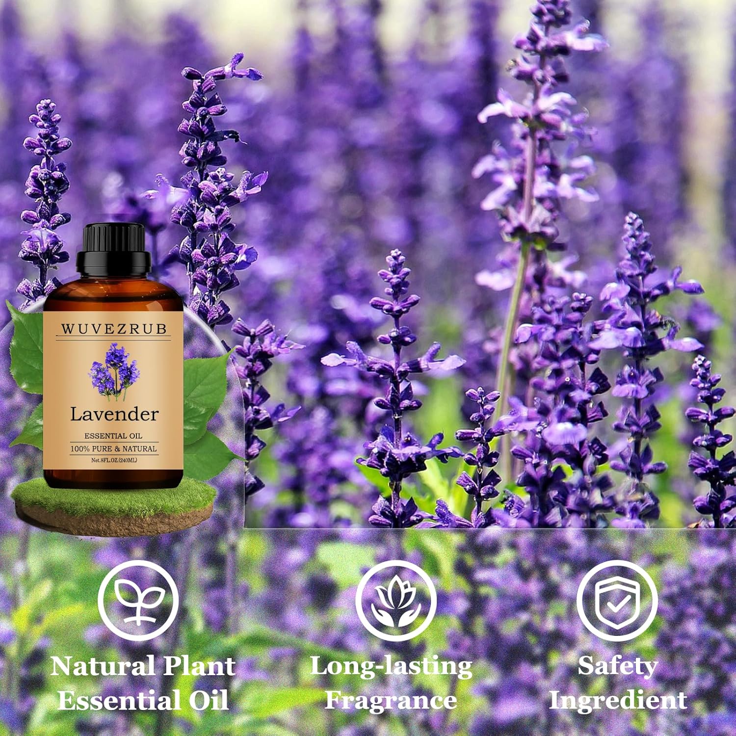 Lavender Essential Oils 240ML, Pure Lavender Essential Oil for Aromatherapy Diffuser - 8 Fl Oz