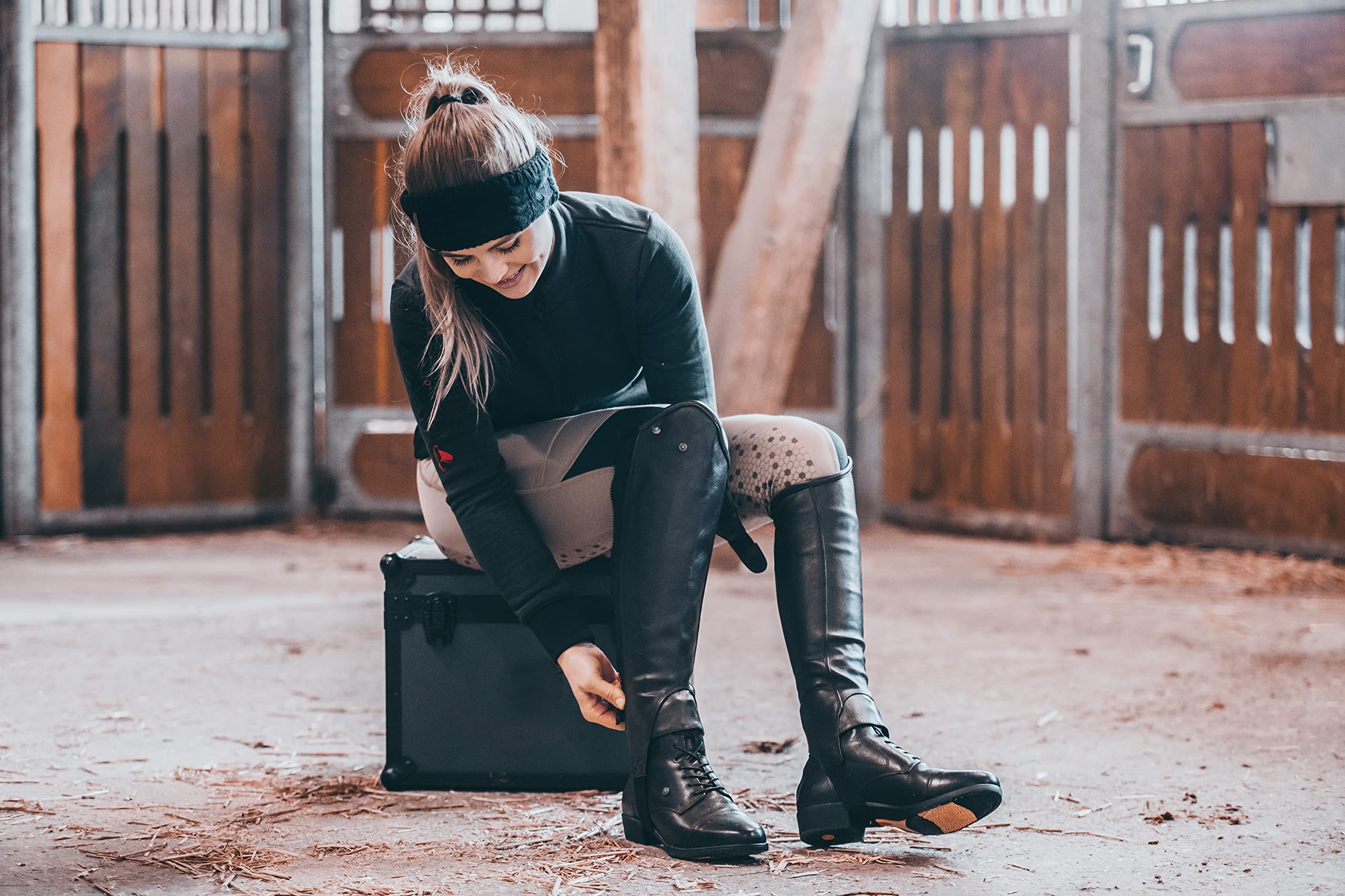 Suedwind© »Soft Chap Comfort« | Sportlich-Eleganter Stiefelschaft | Weiches Leder und elastisches Kunstleder für Ideale Passform | Reitschaft in Farbe: Schwarz & Braun
