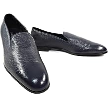 Baldinini Mens Deer Leather Loafers, Navy Blue, Comfort Slip-On Dress Shoes