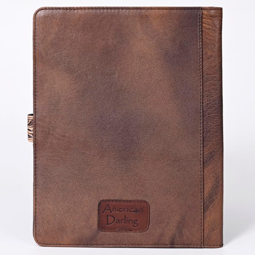 American Darling Hand-Tooled Floral Genuine Leather Portfolio – Western Organizer, Business Case, Handmade Texas Craftsmanship