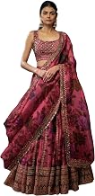 RUKHA FAB Pink Organza Lehenga Choli for Women with Zari & Sequin Embroidery | Semi-Stitched Designer Lehenga Set with Dupatta