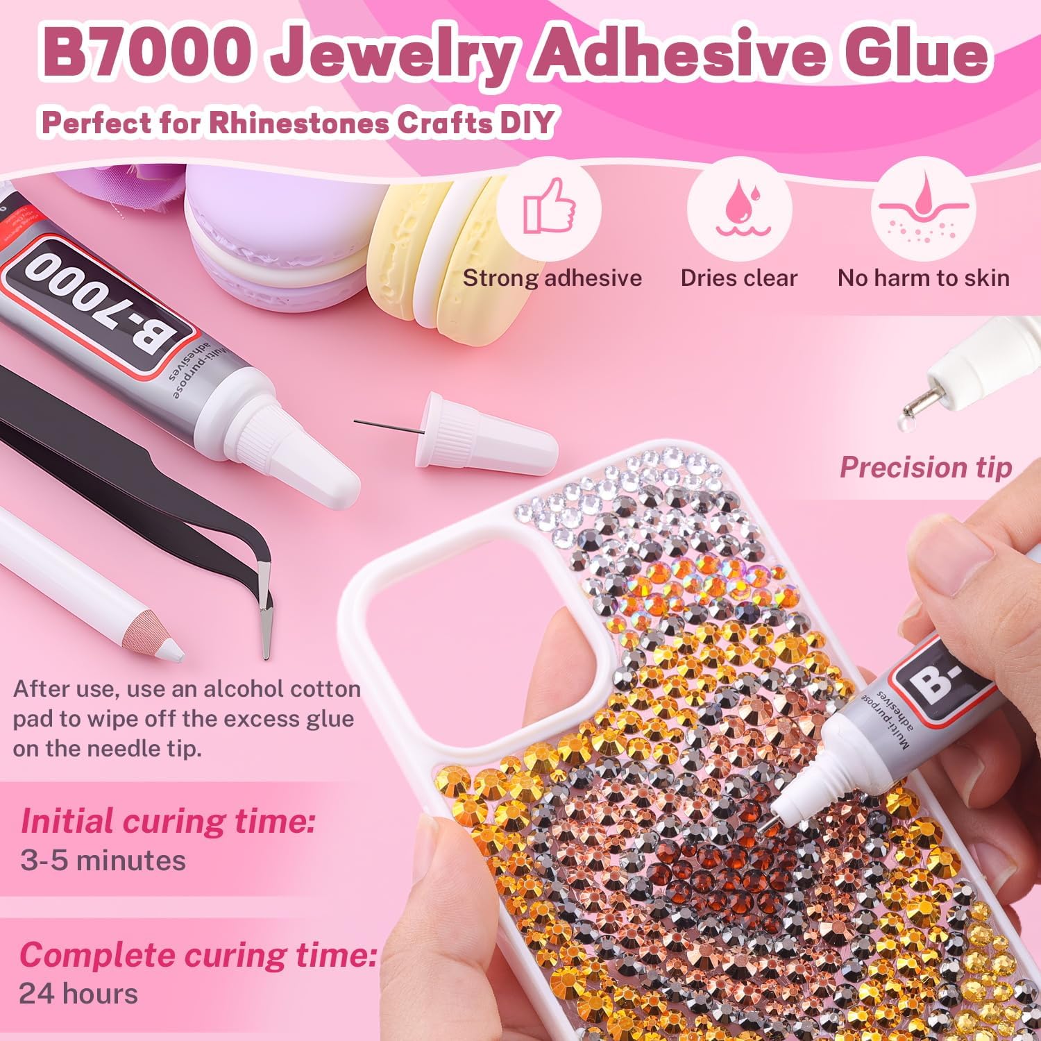 20000Pcs Metallic Rhinestones for Bedazzling with 1Pcs B7000 Jewelry Glue, Resin Rhinestones for Crafting Crafts DIY, Bedazzler Kit Gems for Clothing Shoes Tumblers Nail Art Assorted Size 3/4/5/6mm image 5