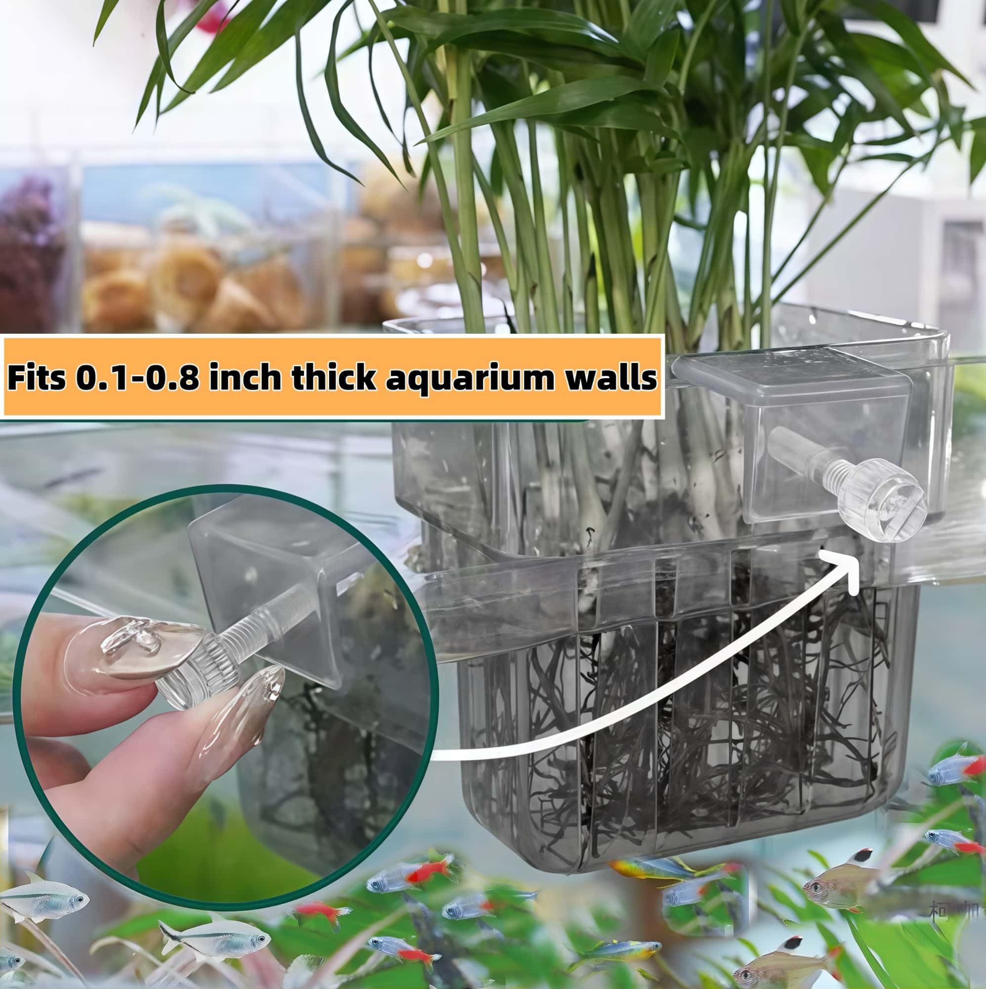 Aquarium Plant Holders - 2 Pack Top Hanging Fish Tank -4