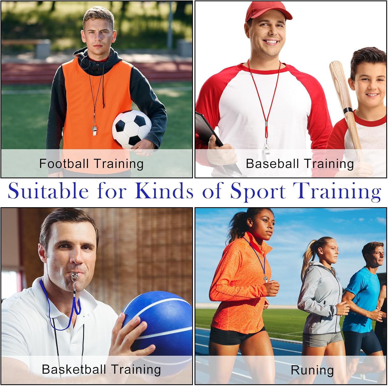 Kingdder 100 Pcs Metal Referee Whistle Bulk for Coach Whistles for Adults with Lanyard Stainless Steel Sports Whistle Emergency Loud Sound Whistle for Teachers Polices School Sports