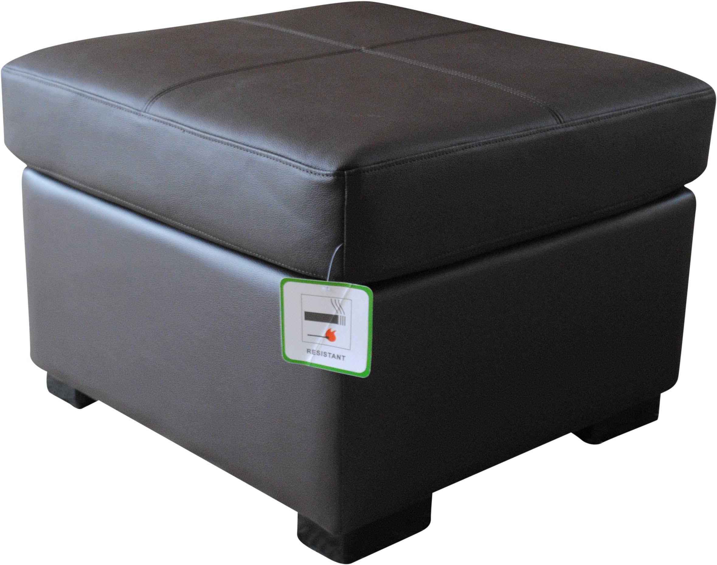 NEW Dark Brown Genuine Real Leather Footstool Pouffe