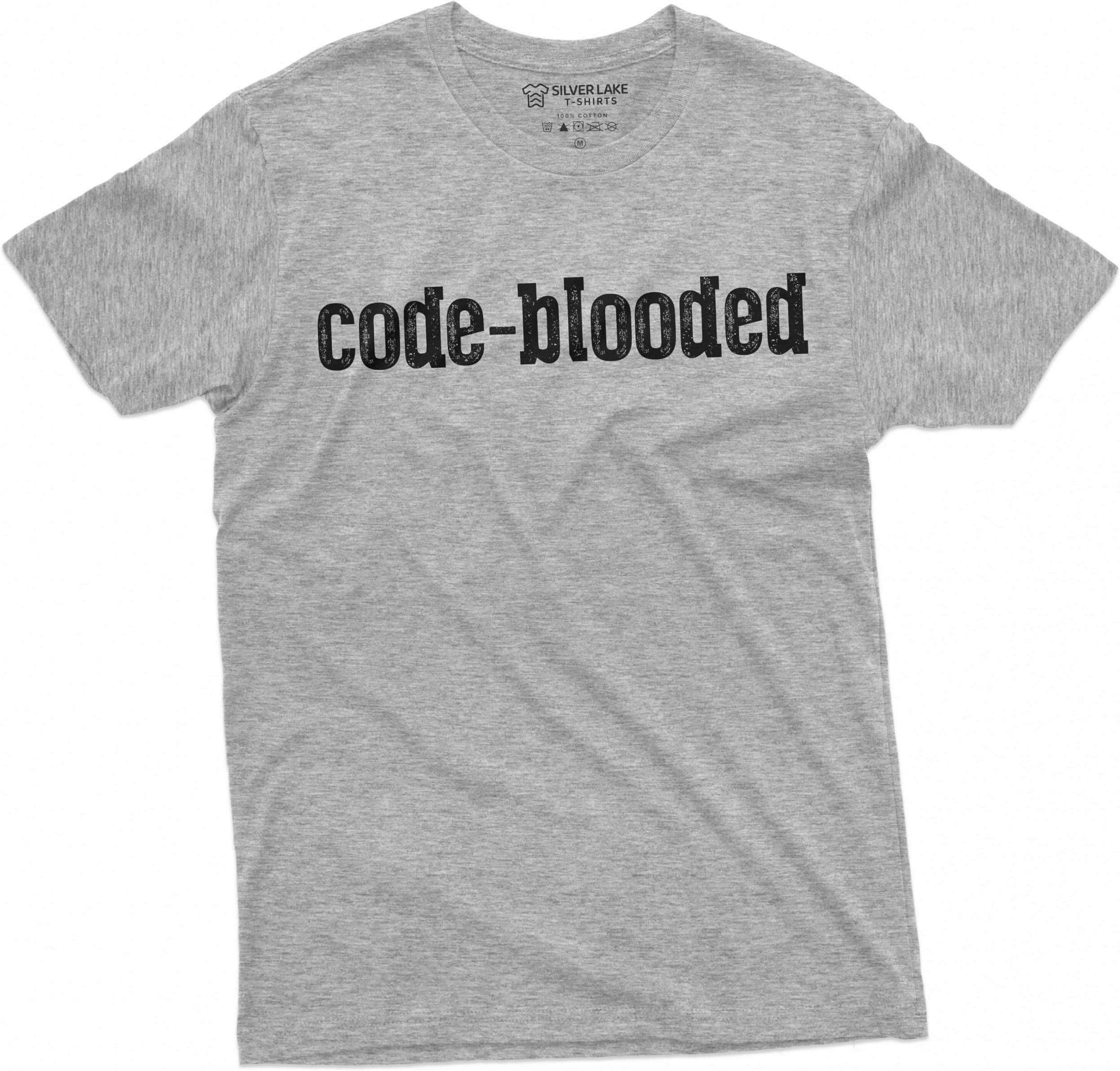 Mens Coding Shirt Funny Programmer Shirt Code-blooded Shirt Coder Coding Gift Programmer Birthday Shirt For Him Geeky Geek Nerd Gift